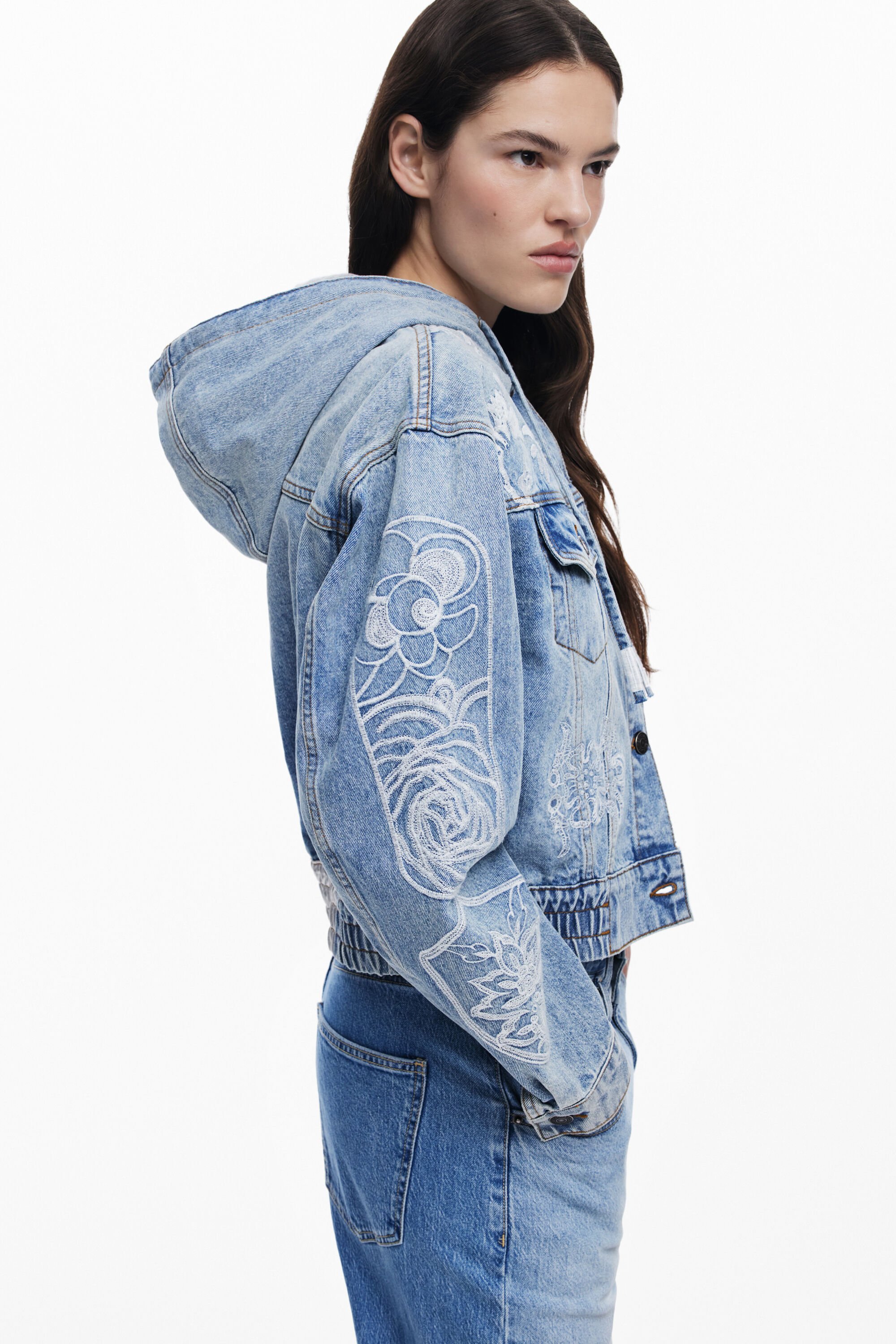 Denim jacket with hood Women's I Desigual.com