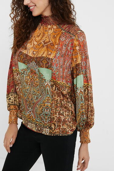 Moroccan print Lurex blouse | Desigual