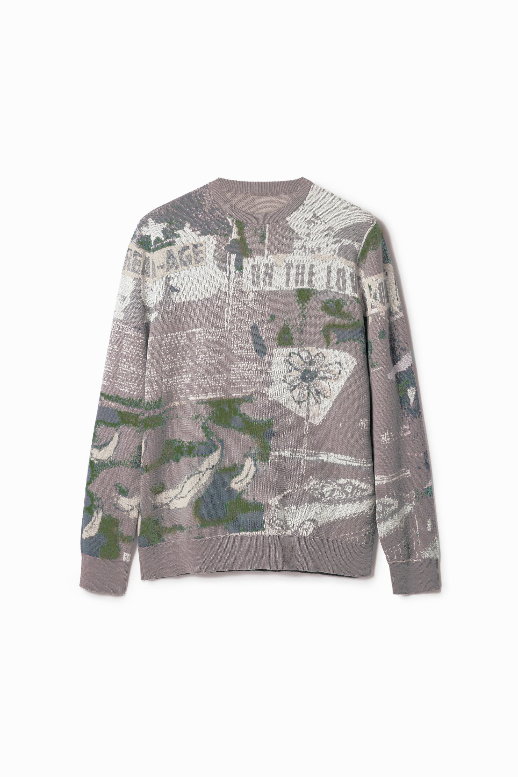 Pullover Jacquard Zeitungen
