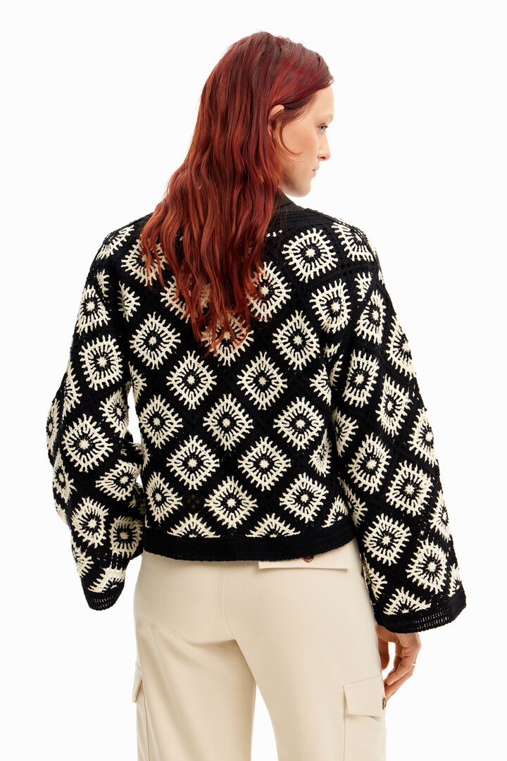Crochet jumper with geometric patterns | Desigual