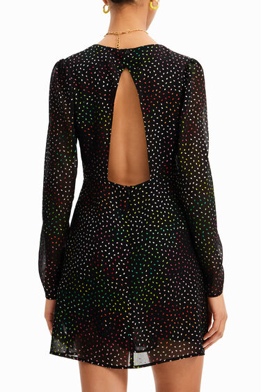 Desventaja torpe juntos Vestido corto cut-out brillo | Desigual.com