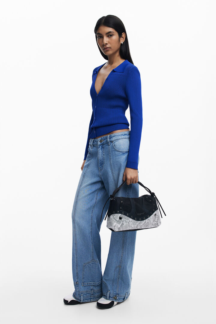 Bolso serpiente tachuelas grande | Desigual