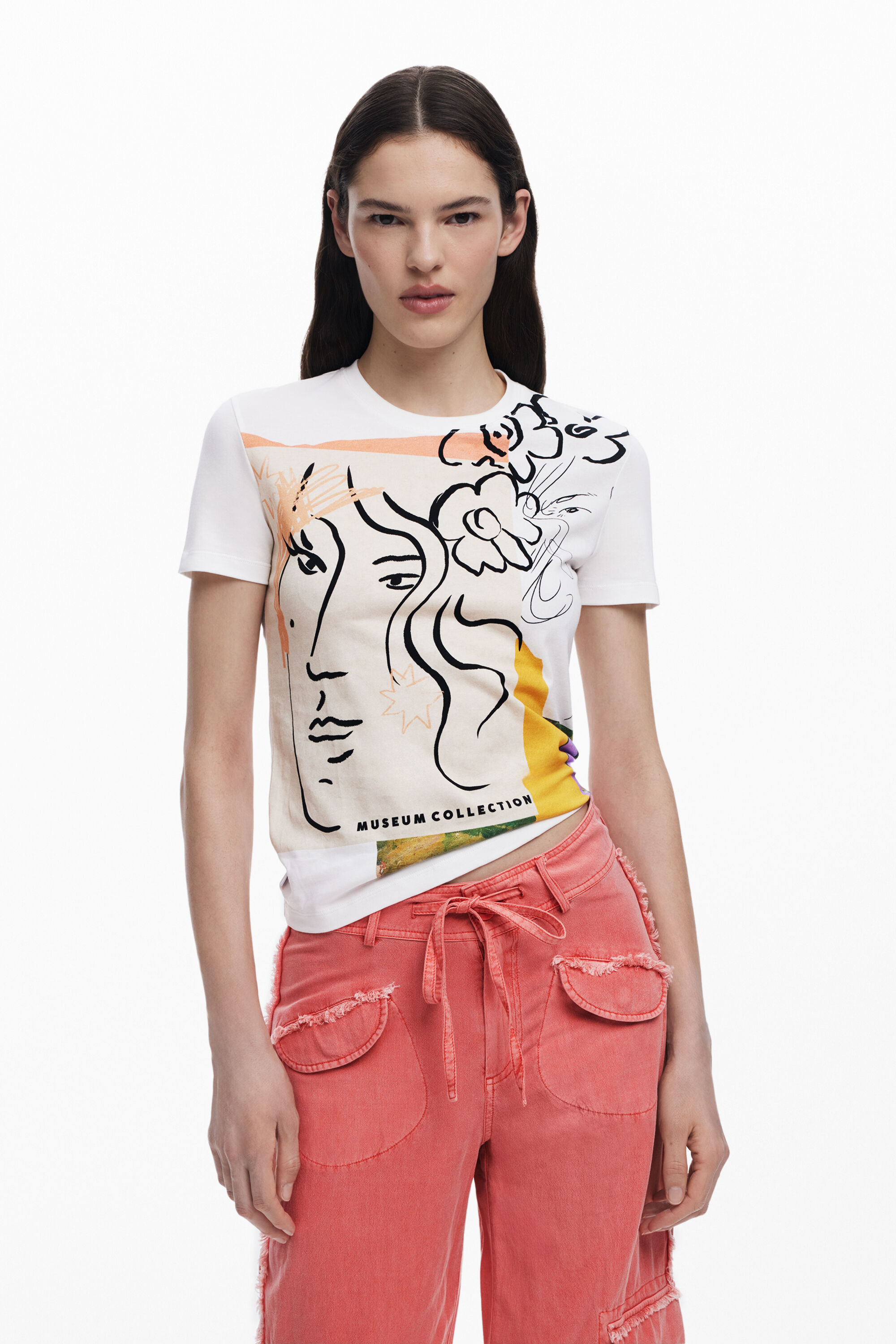 Arty Faces T-shirt - WHITE - XS