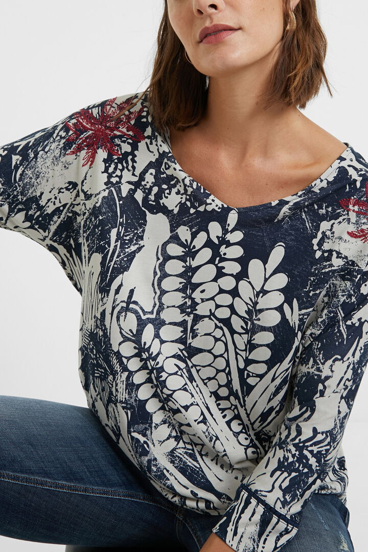 Floral jacquard T-shirt | Desigual