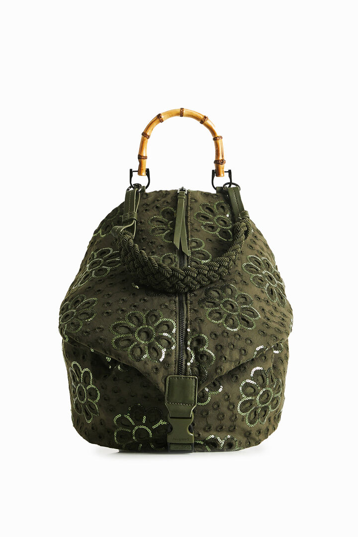 Medium-size multiposition English embroidery backpack | Desigual