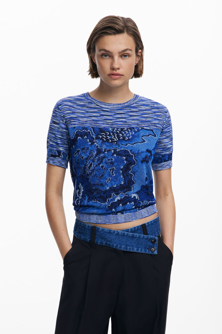 Marbled knit T-shirt