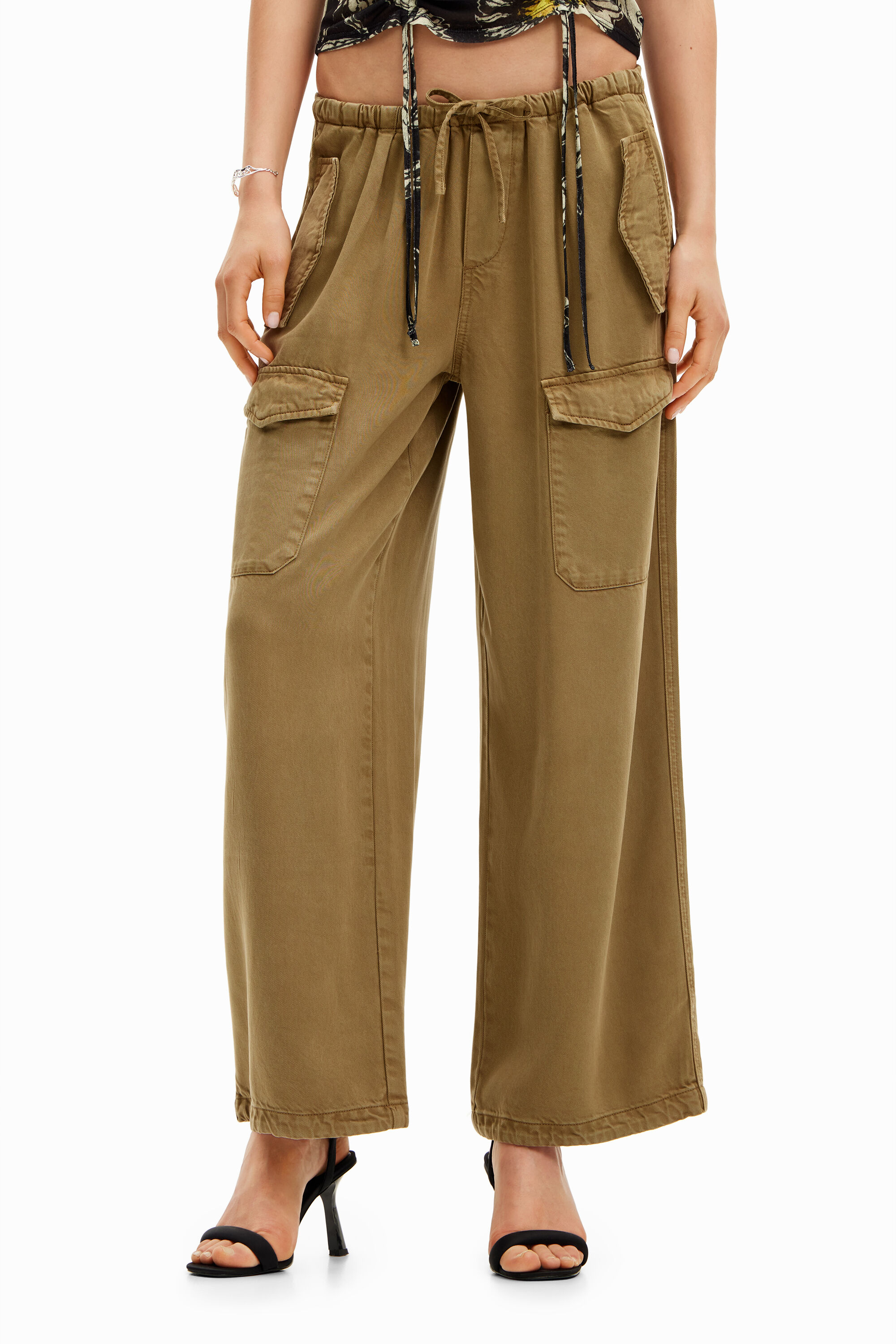 Desigual Wide-leg cargo trousers