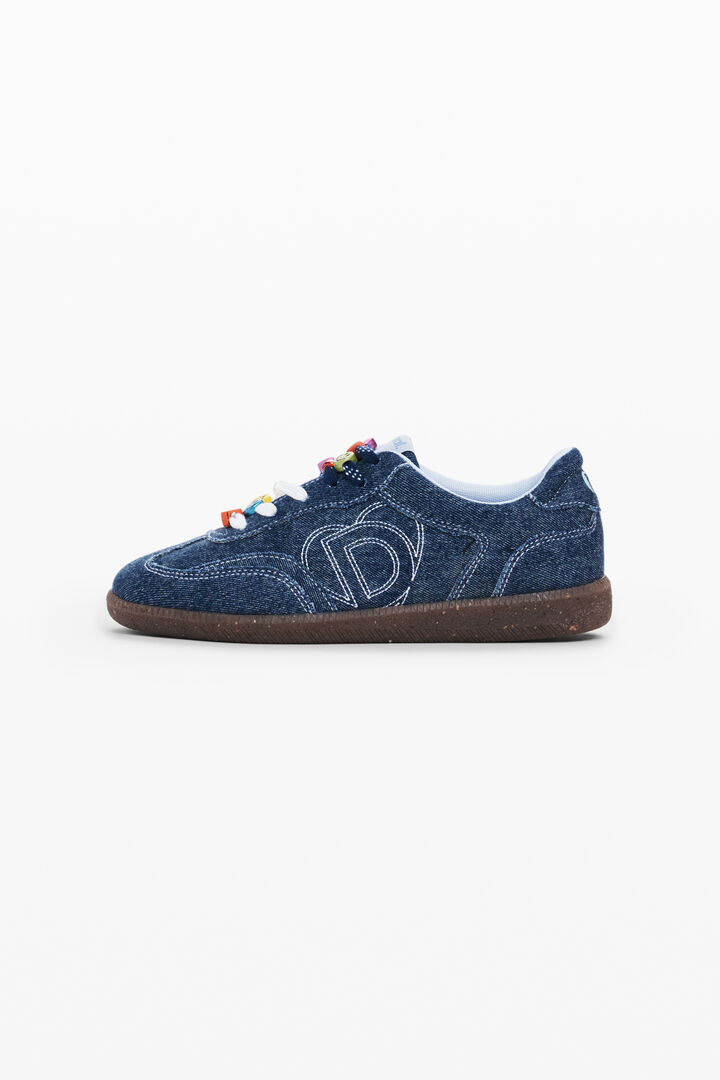 Denim logo sneakers
