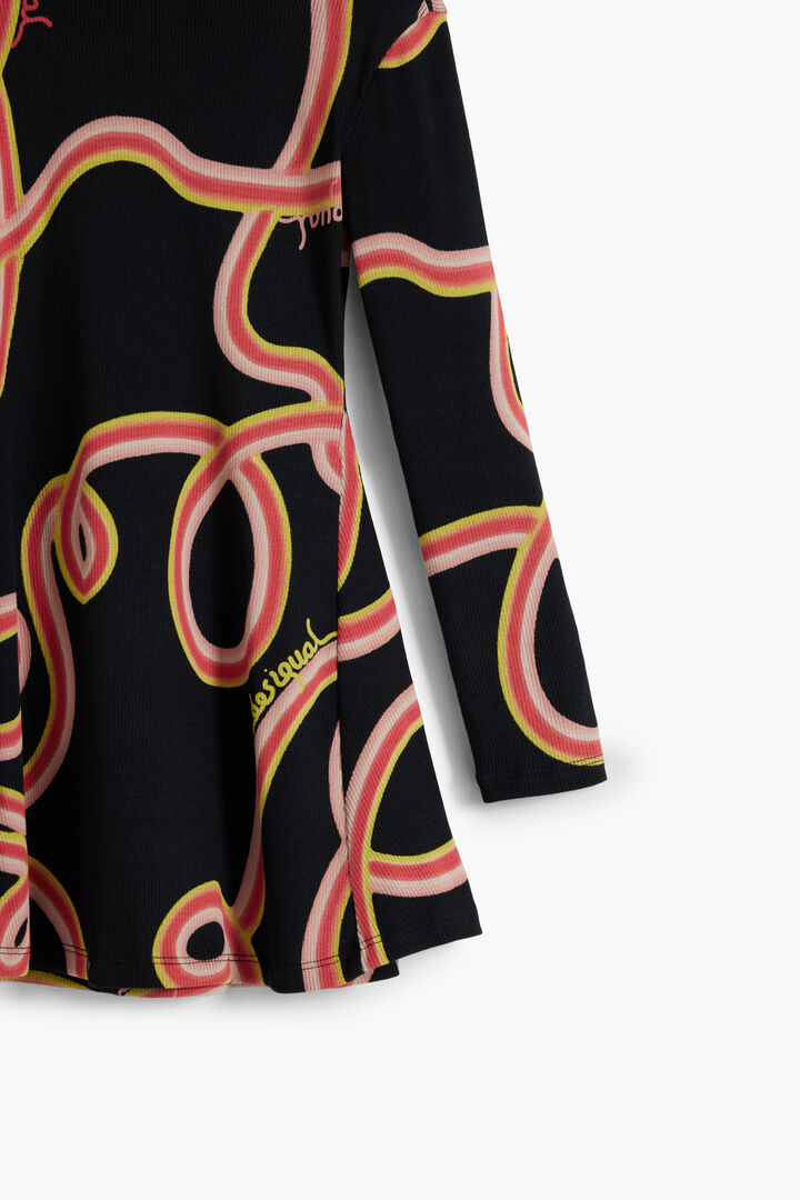 Robe patineuse à manches longues avec serpentins | Desigual