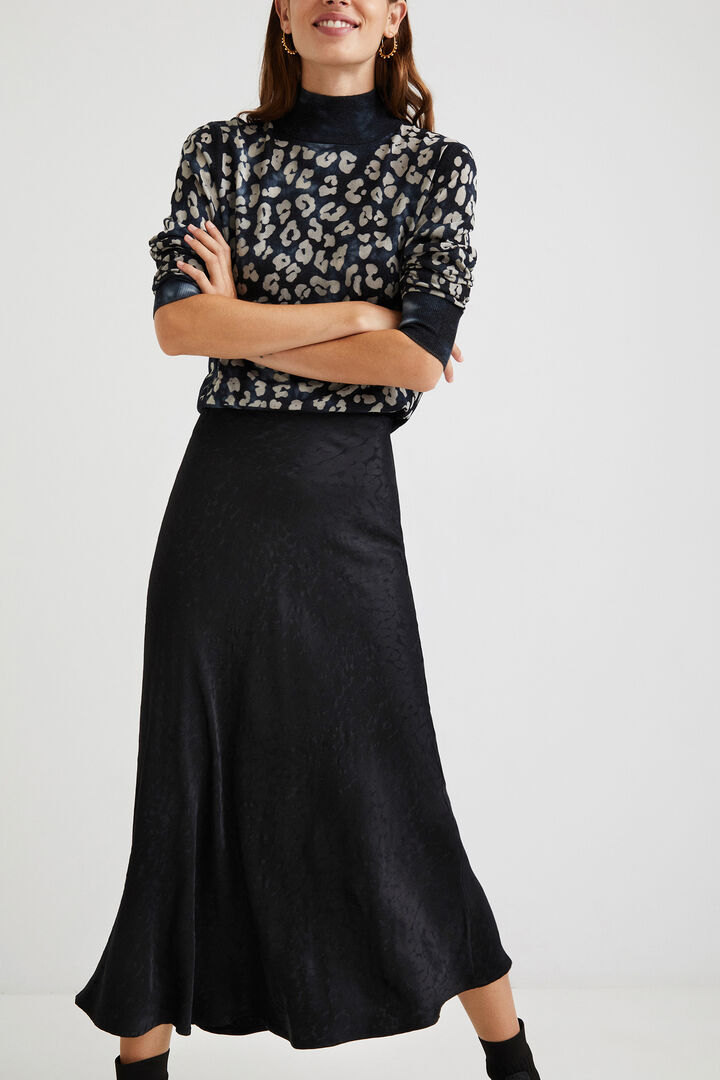 Textured motif midi skirt | Desigual