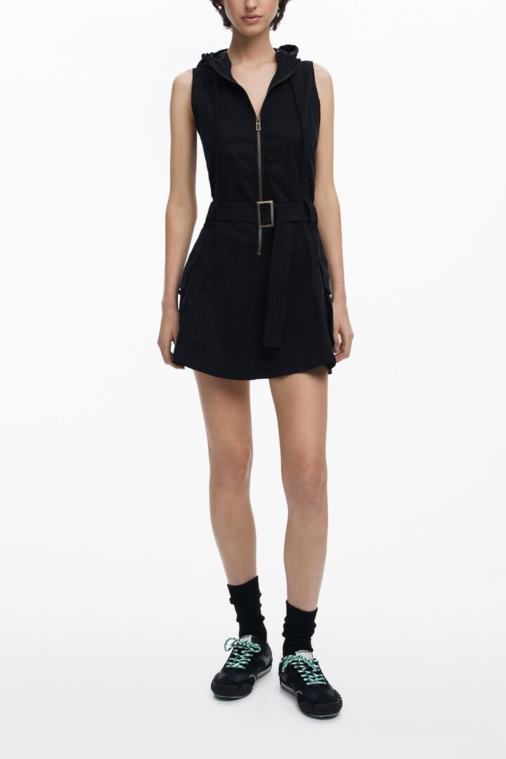 Utility dress with hood
