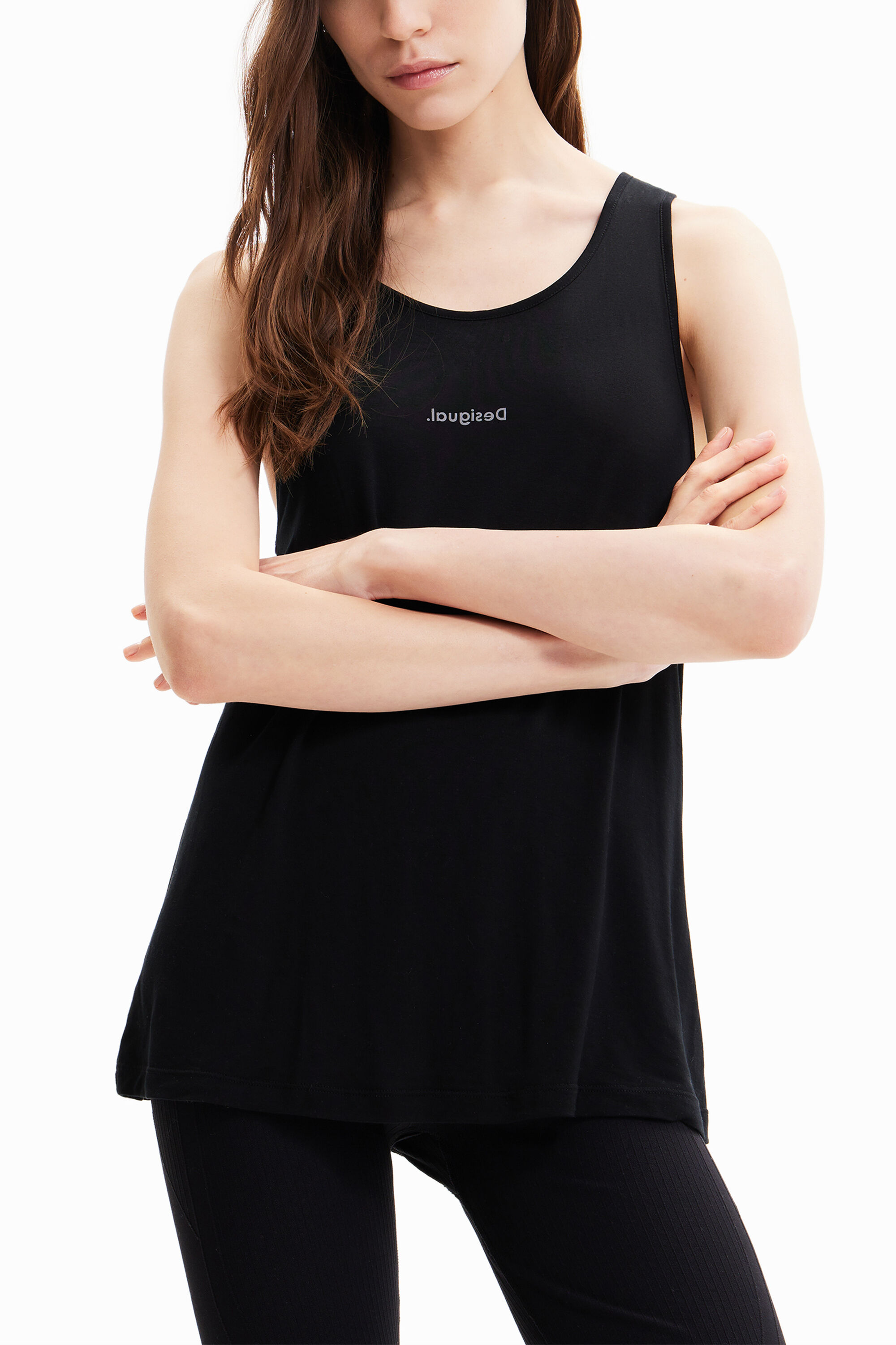 Camiseta tirantes sport flores de mujer I Desigual