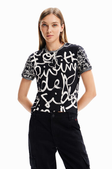 Contrasting message T-shirt | Desigual