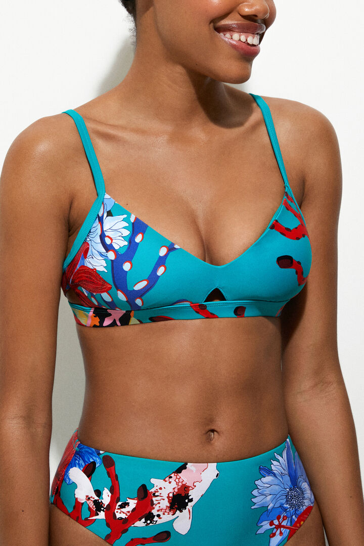 Coral triangle bikini top | Desigual