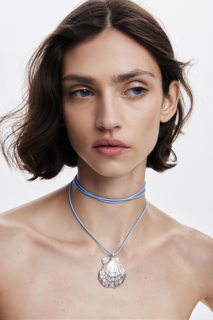 Silver-plated shell pendant cord Zalio | Desigual