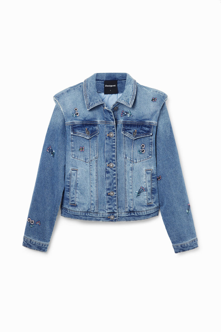 Floral denim trucker jacket | Desigual