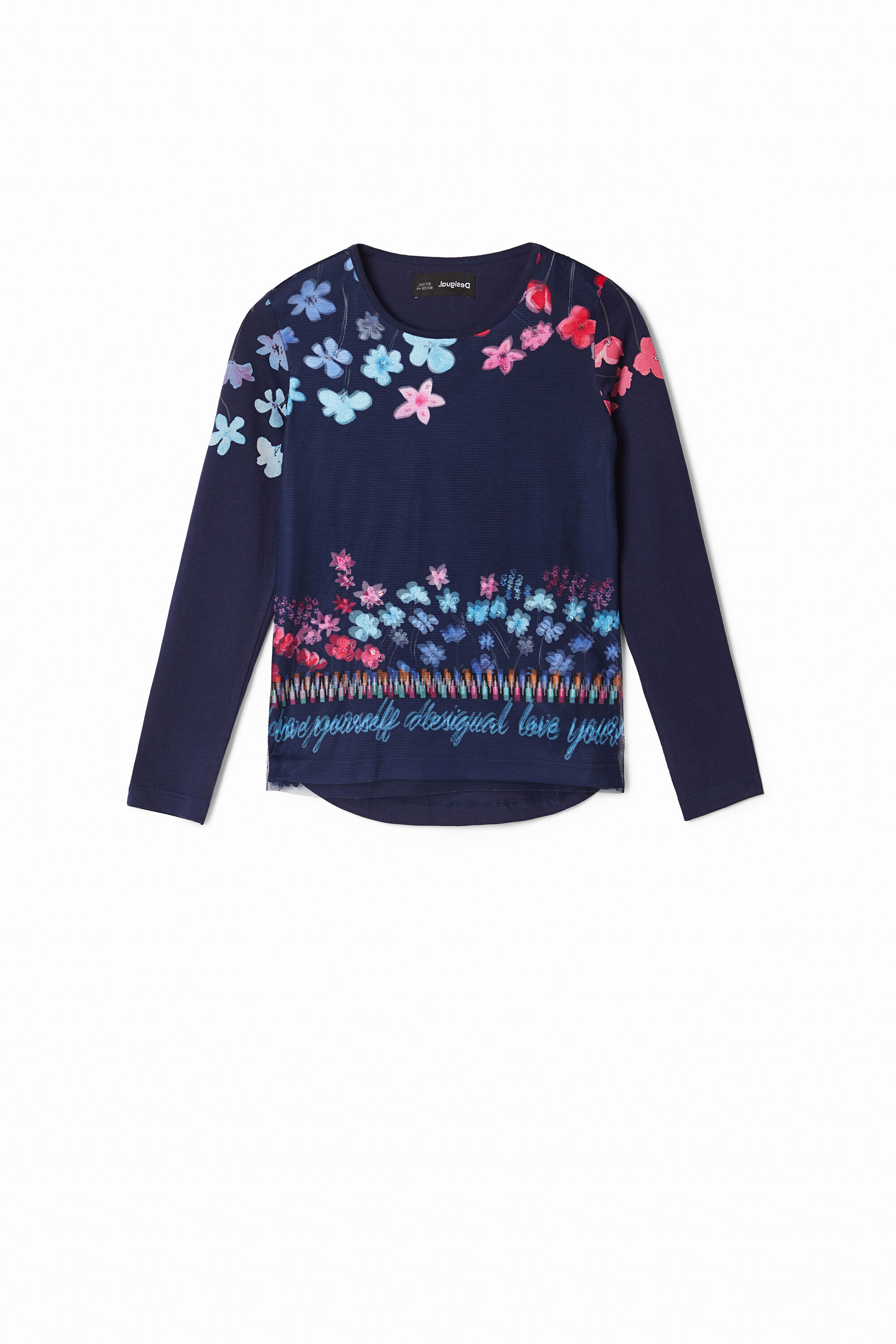 T-Shirt mit 3-D-Effekt und Tüll