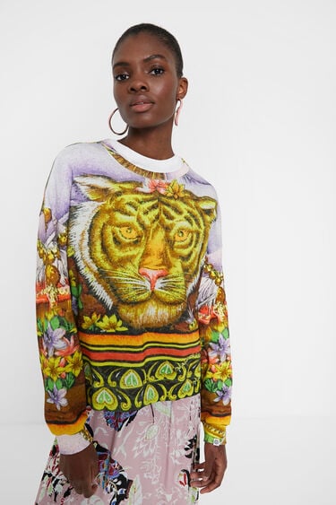 Hindu Animal Print Sweatshirt Desigual Com