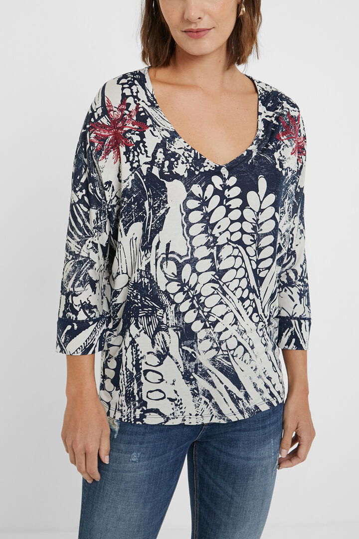 Floral jacquard T-shirt | Desigual