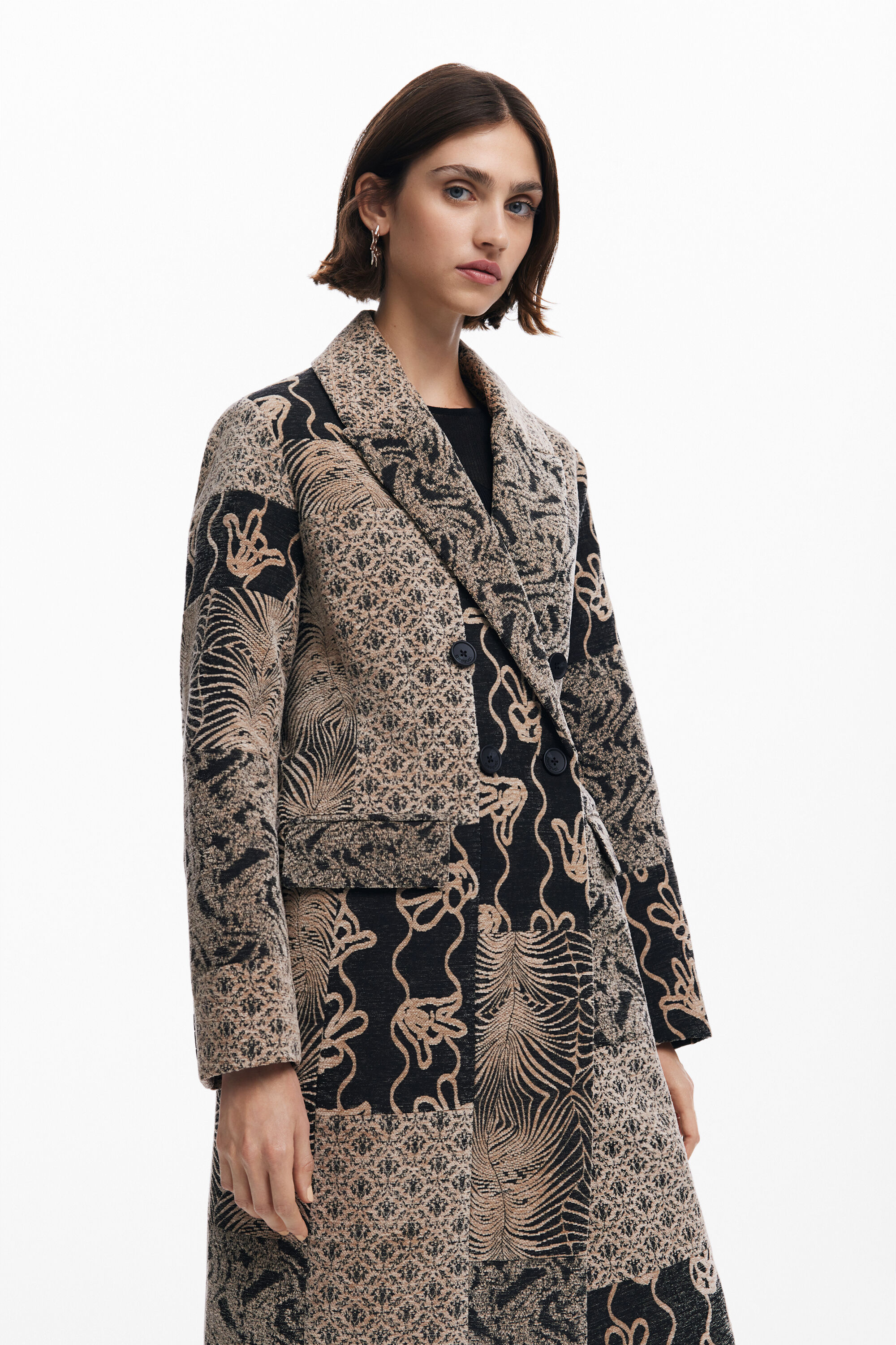 Long patch coat women's I Desigual.com