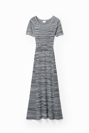 Long ribbed dress w/flecked detail | Desigual