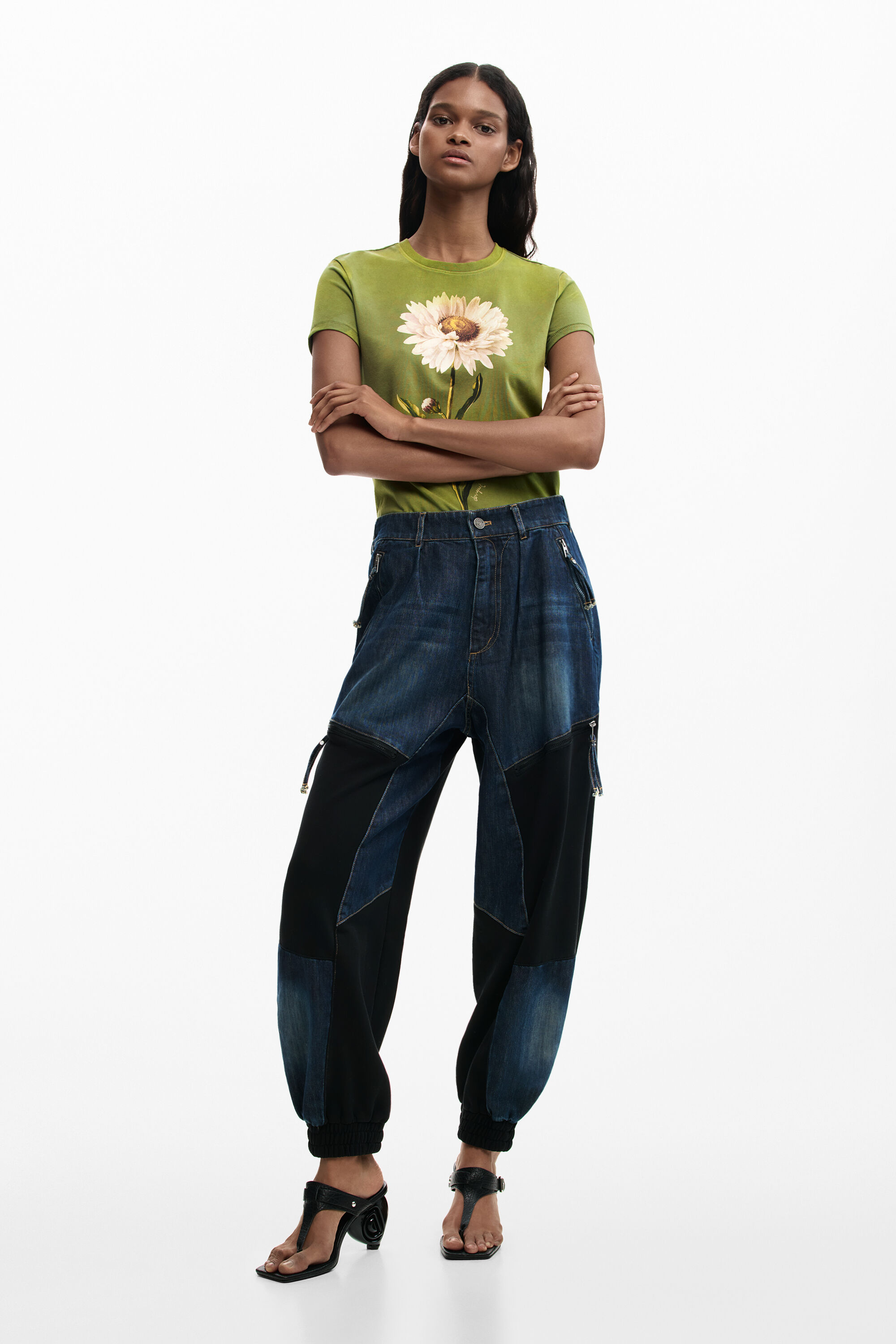 Desigual, Patchwork-jeanshose, Damen, Blau, 40