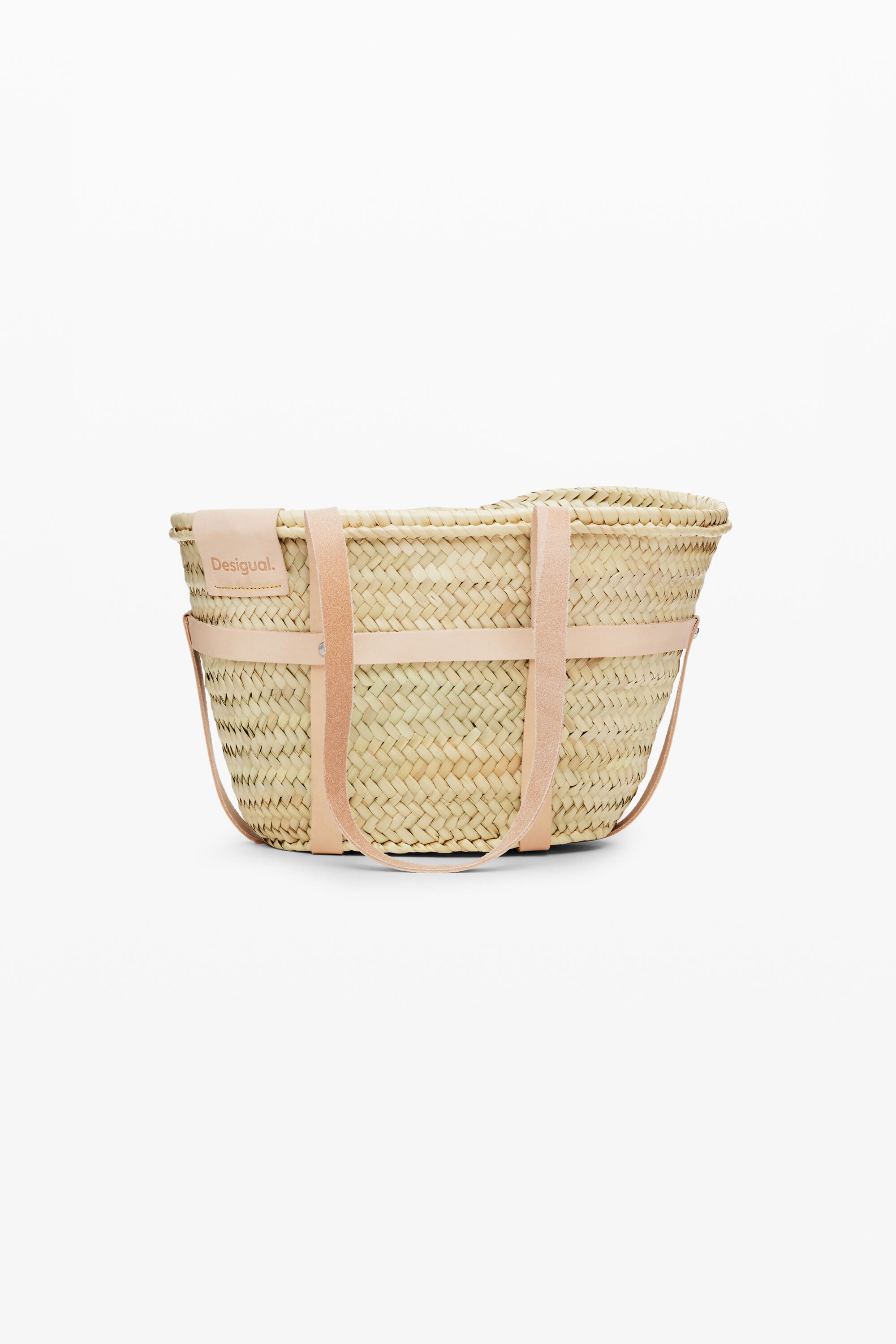 Cesta de mimbre S piel - WHITE - U