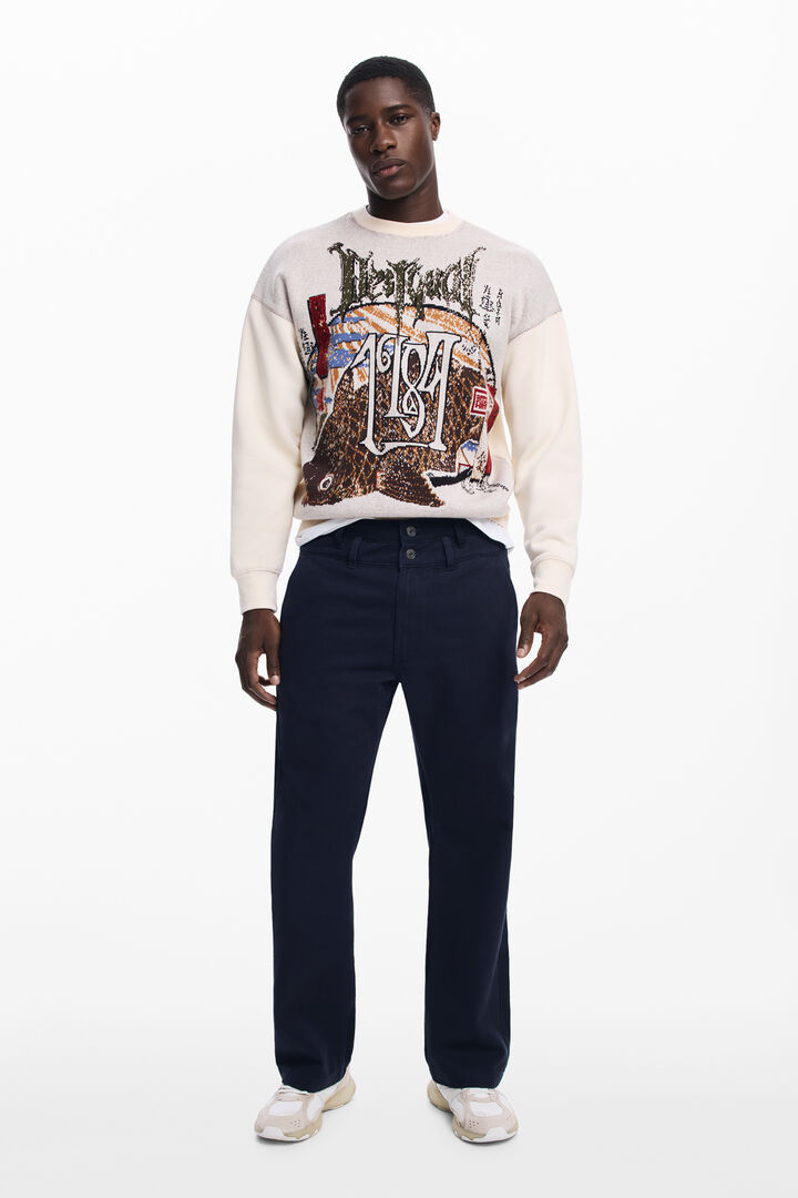 Double waistband jeans