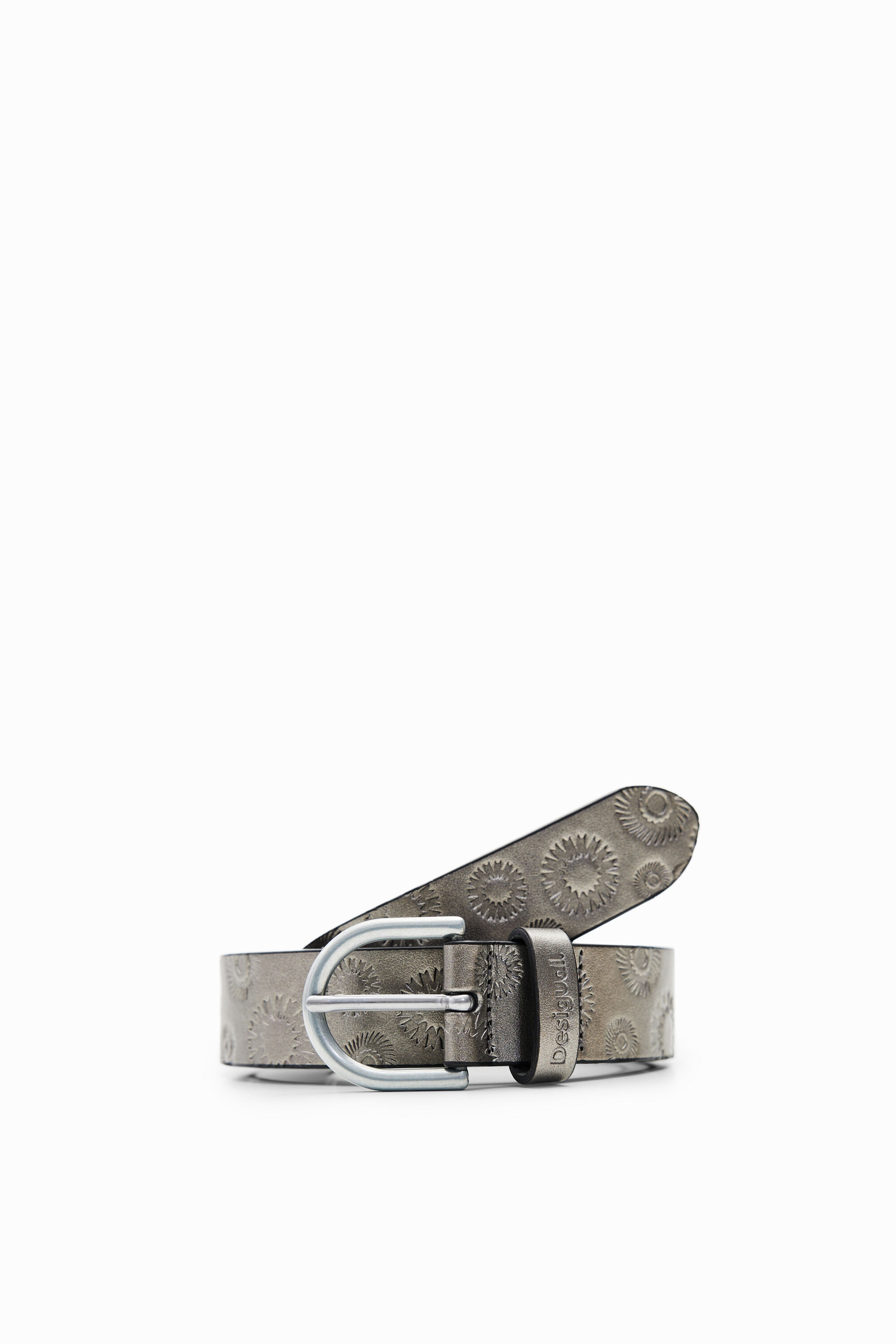 Desigual Metallic geometric belt