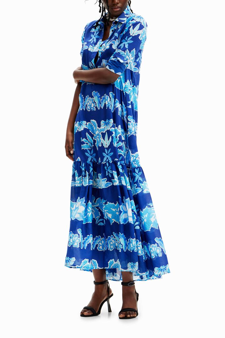 Stella Jean long leaves shirt dress | Desigual