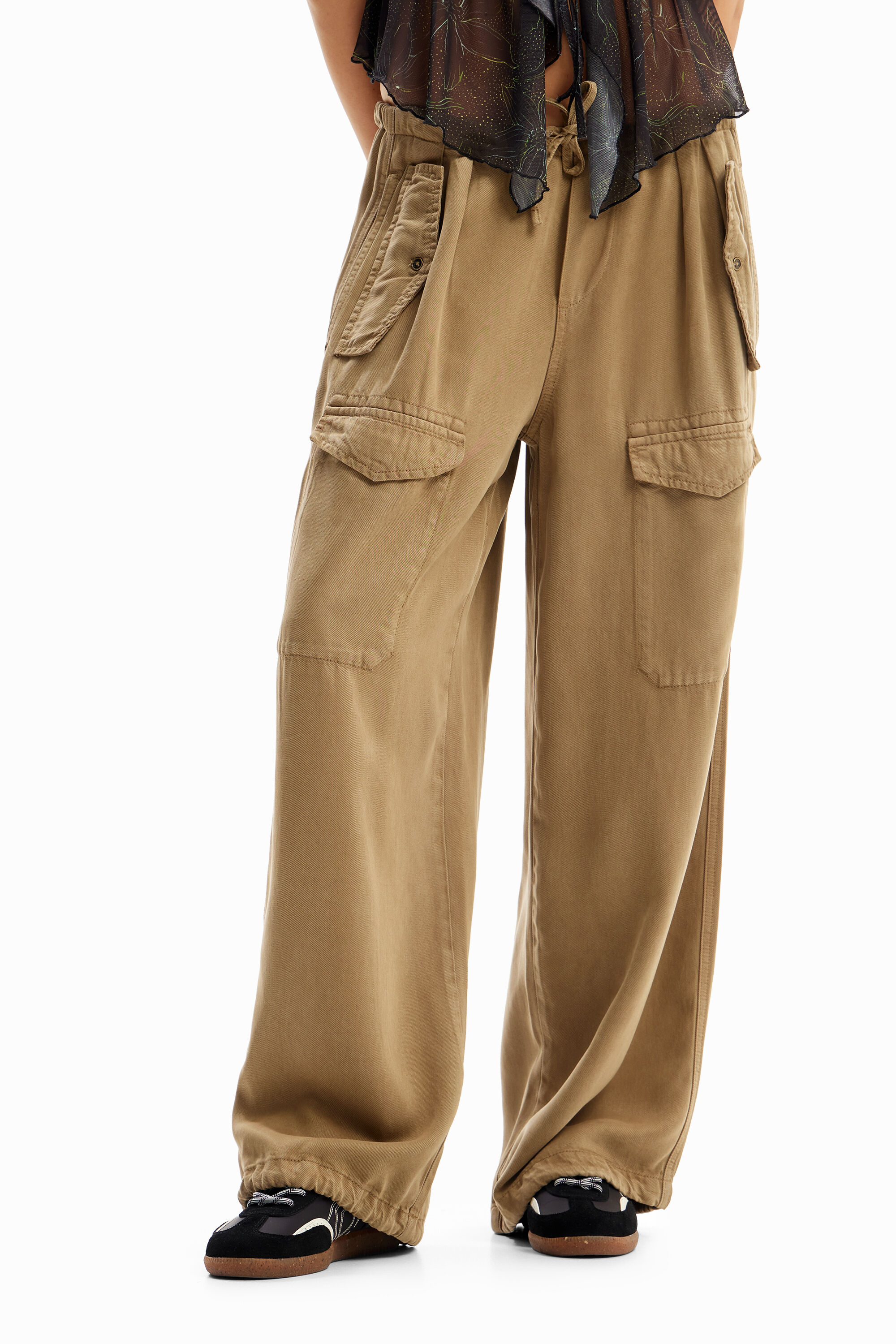 Pantalon cargo Wide leg de mujer I Desigual