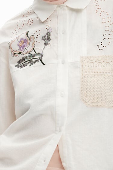 Crochet linen shirt | Desigual