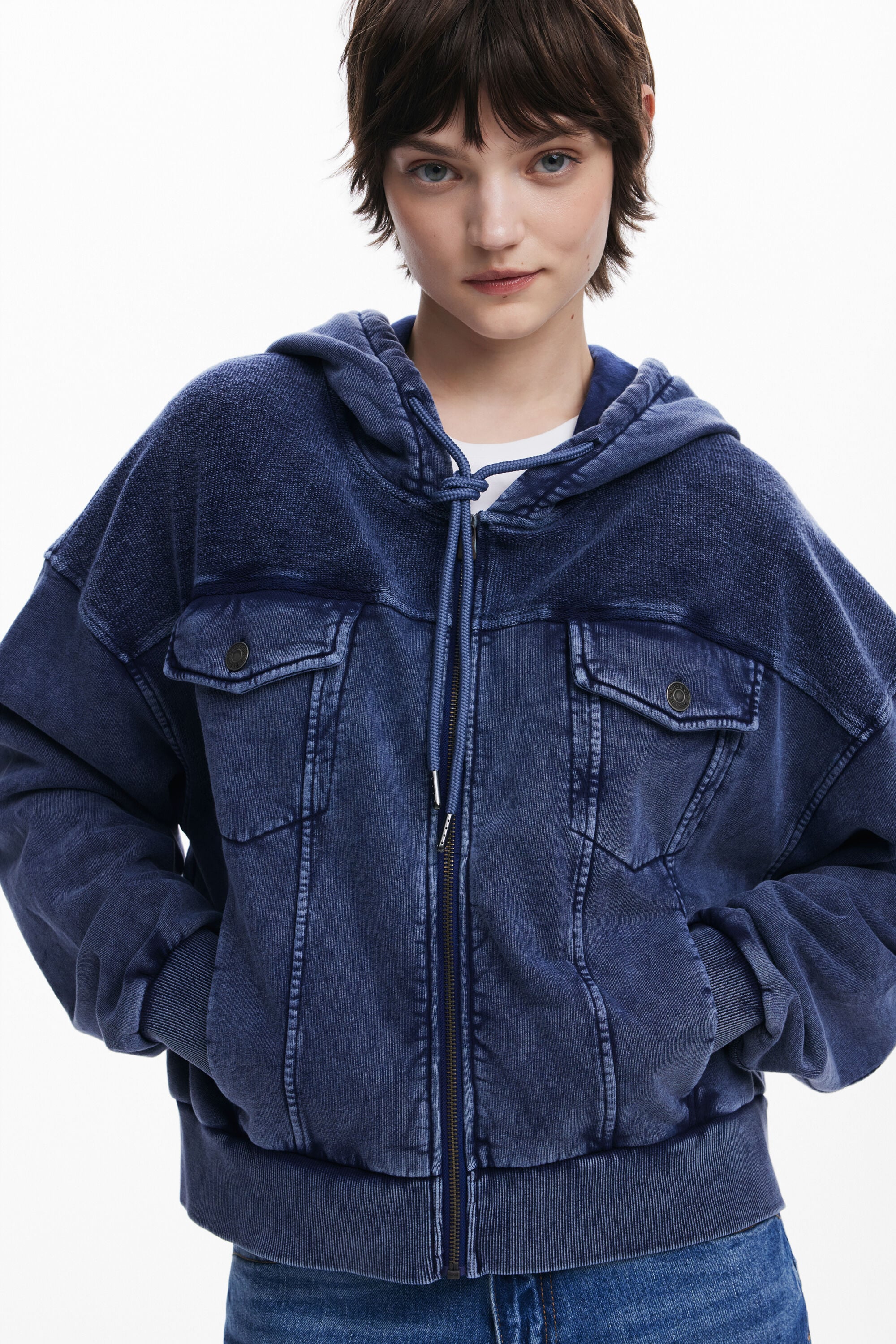 Desigual デニムプリントのスウェットシャツ In Blue
