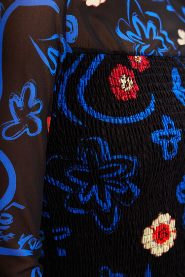 花柄 スリムショートTシャツ | Desigual