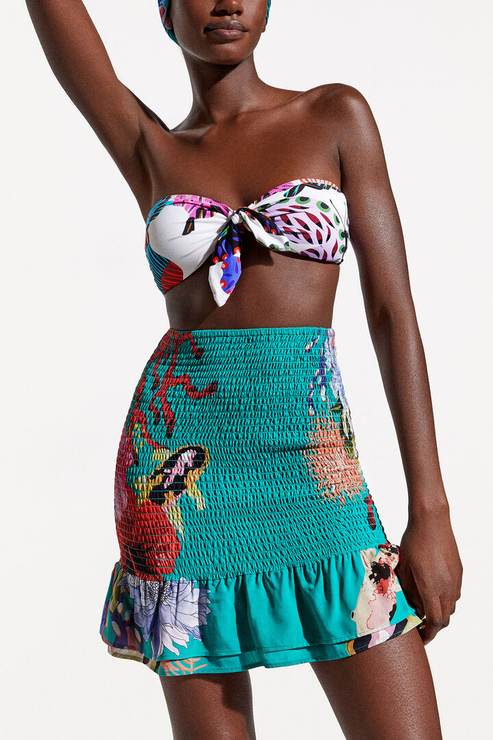 Minifalda sostenible corales | Desigual