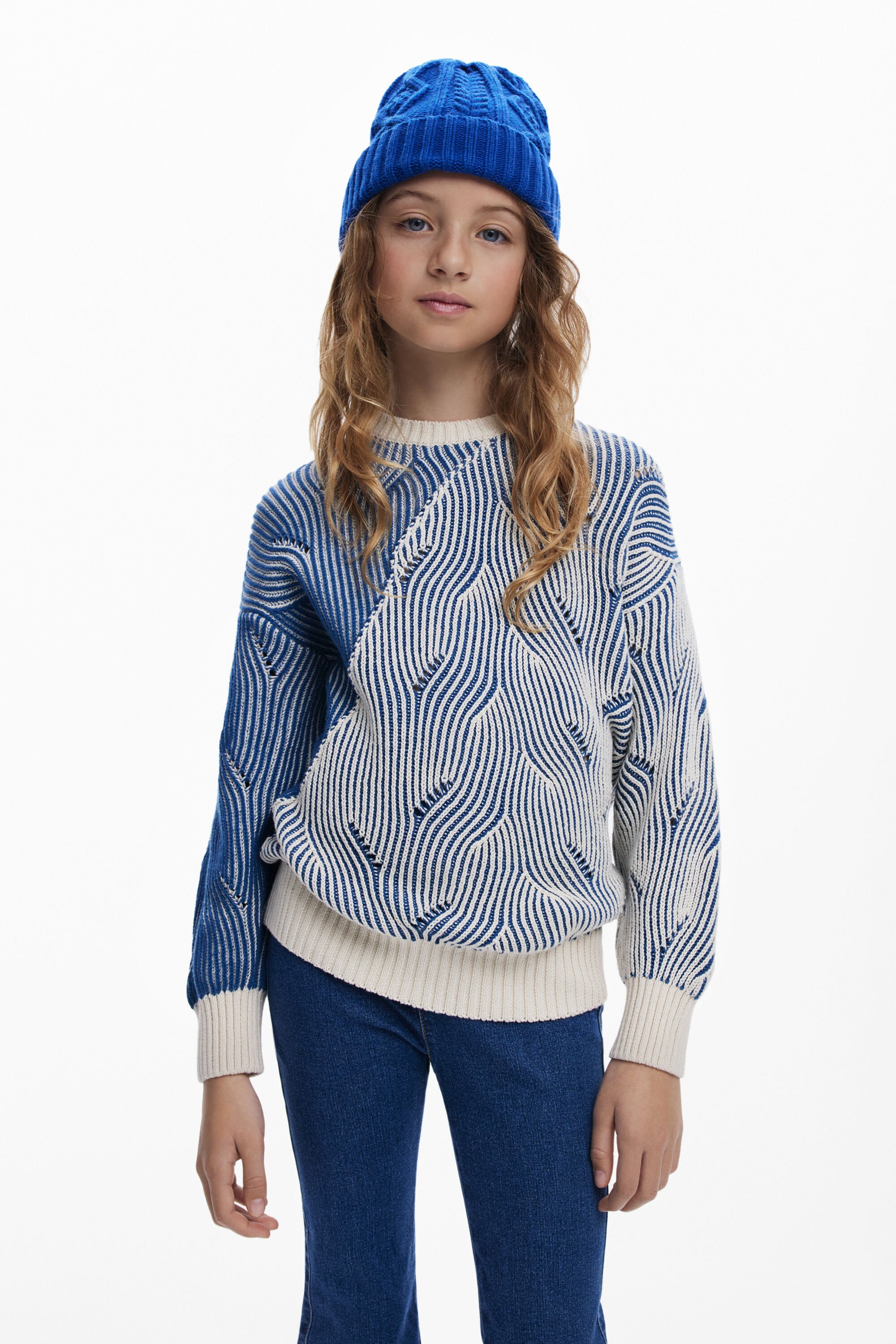 Pull à texture rayée - Desigual - Modalova