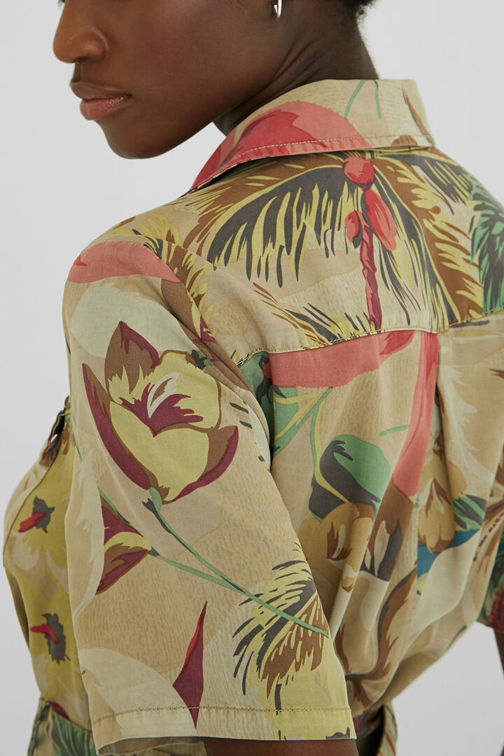 Vestido camisero con camuflaje floral | Desigual