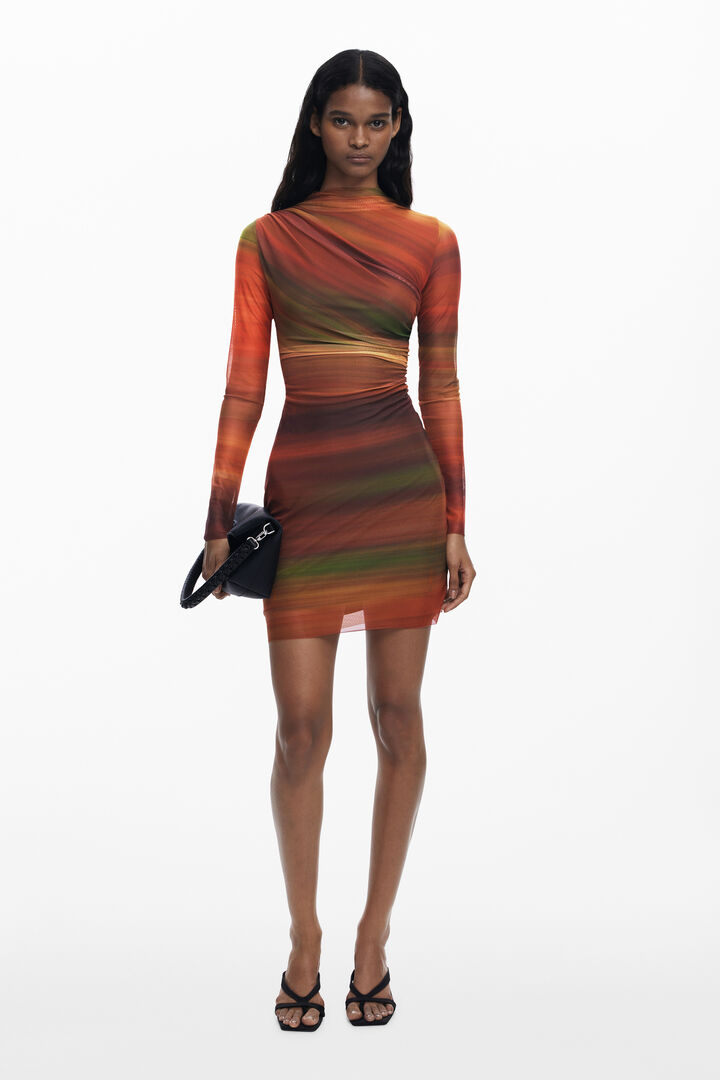 Draped tulle short dress