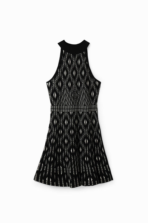 SHORT GEOMETRIC KNIT DRESS