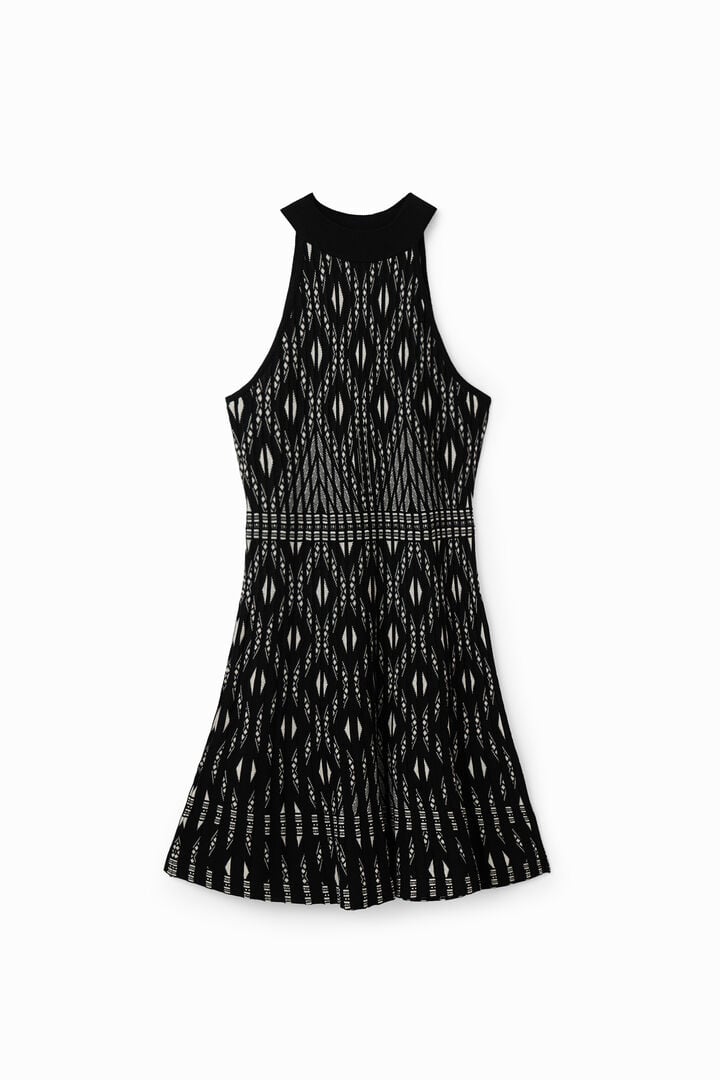 Short geometric knit dress
