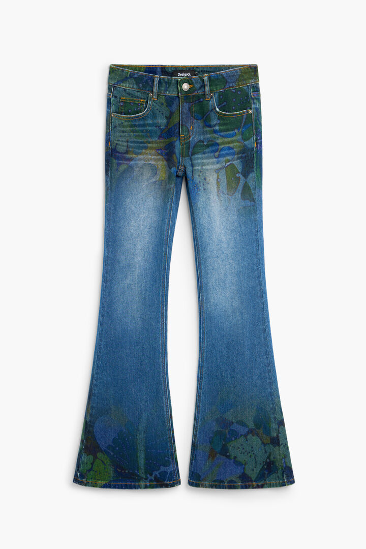 Cal&ccedil;a jeans estampada M. C. Lacroix