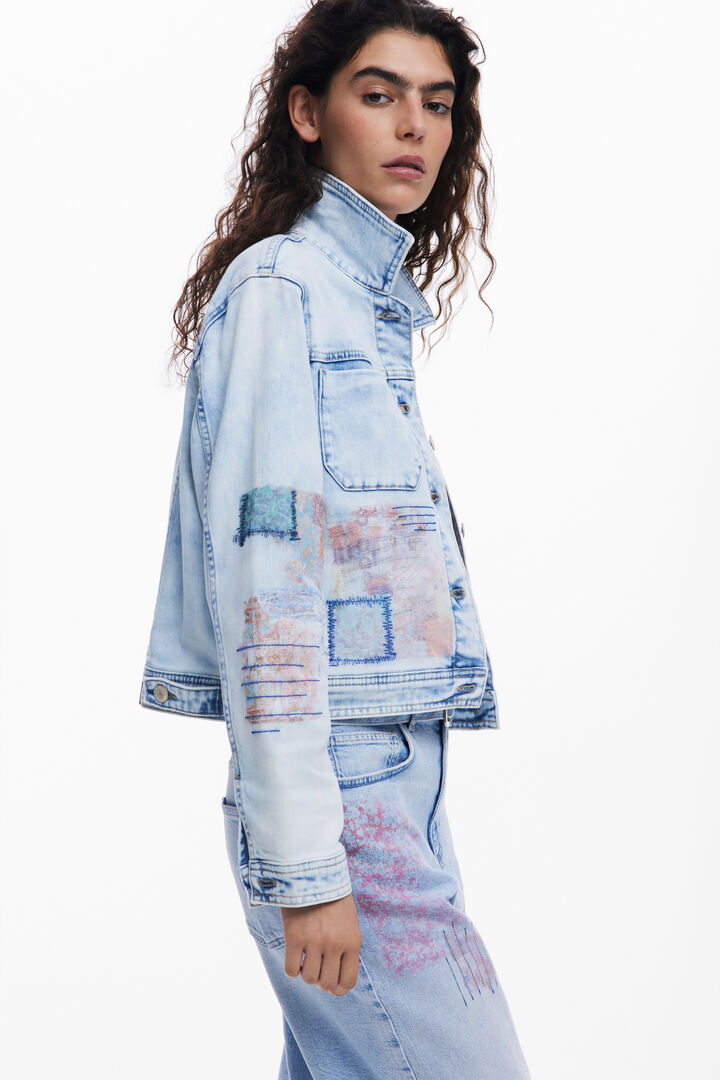 Denim jacket with patches | Desigual