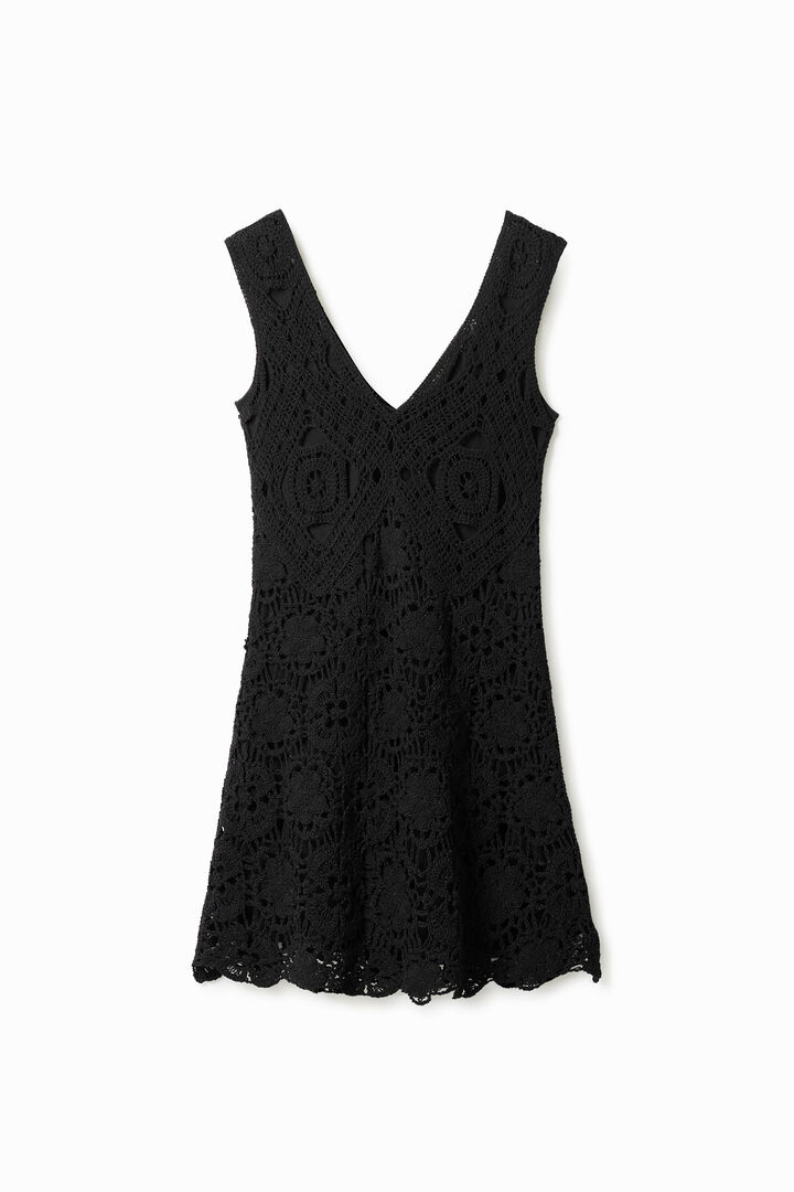Vestido corto crochet | Desigual