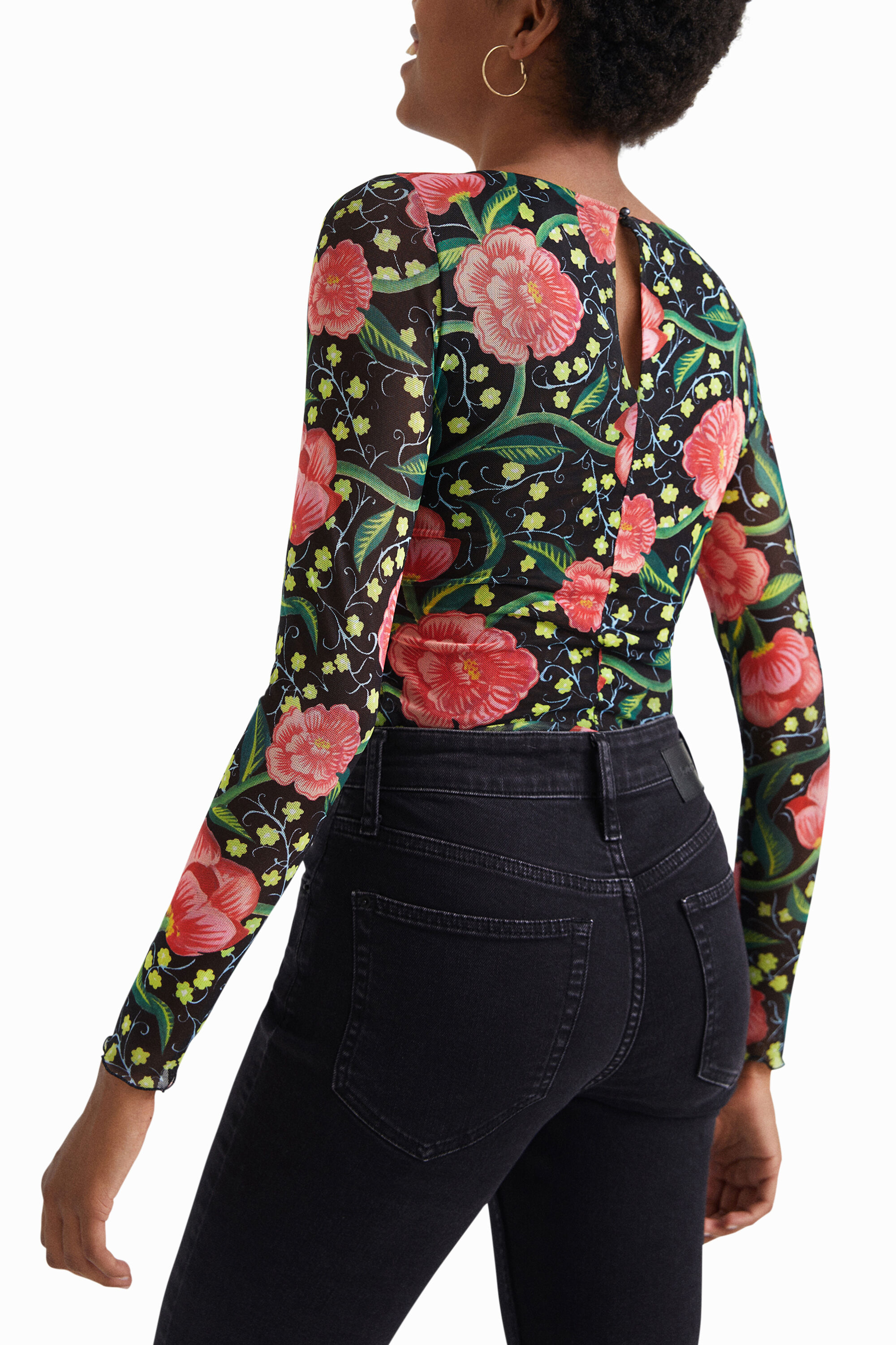 Slim floral bodysuit