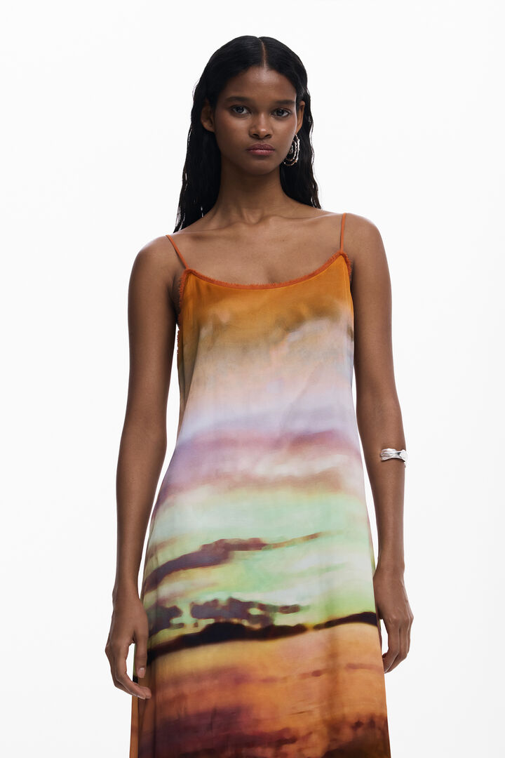 Robe longue à bretelles sunset | Desigual