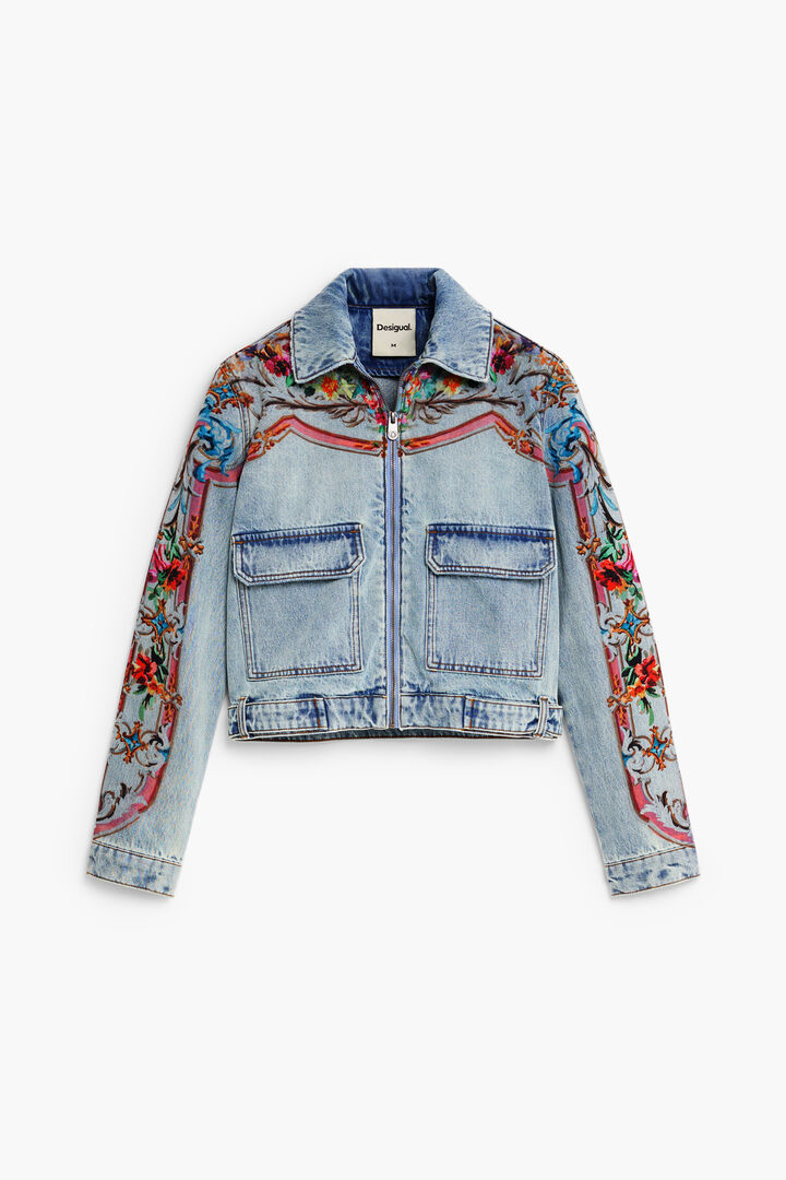 Printed denim jacket 100% cotton