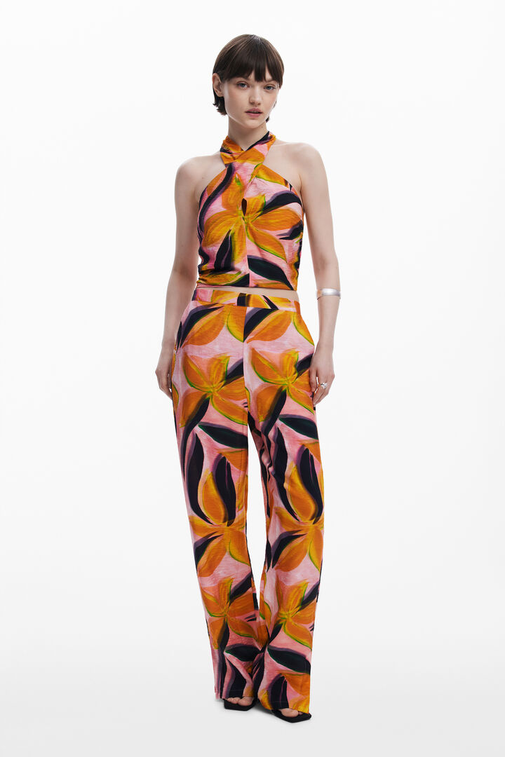 T-shirt à fleurs croisées | Desigual