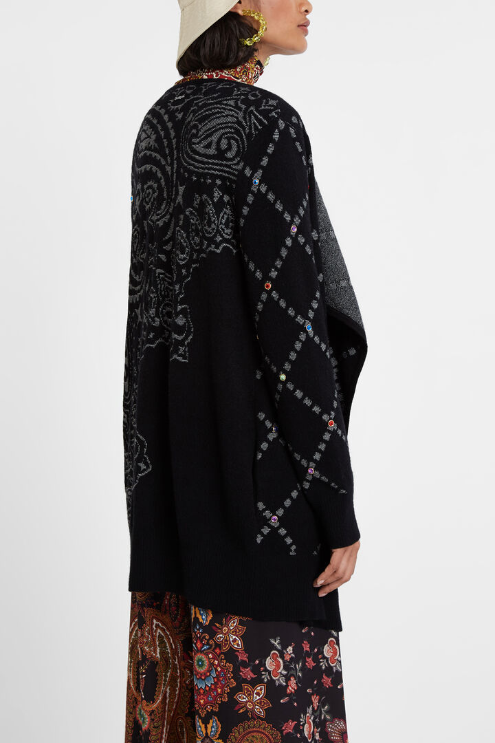 Poncho-style open jumper | Desigual