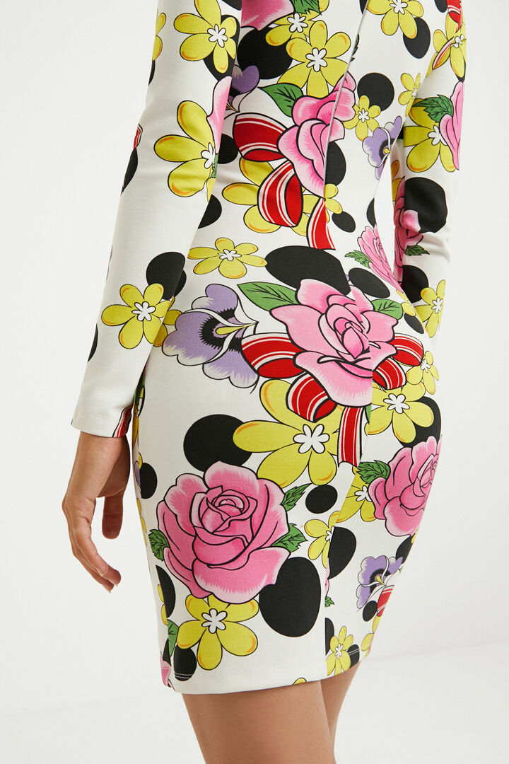 Vestido corto elástico flores | Desigual