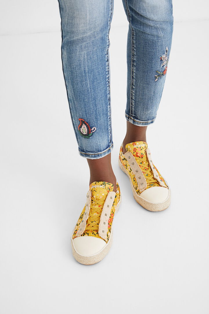 Zapatillas suela esparto flores | Desigual